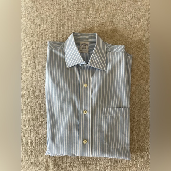 Brooks Brothers Dress Shirt Blue and White Stripe - Picture 1 of 4